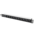 Digitus Силовий блок 19" 1U w/PDU 10xC13, 10A, 250V, вилка C14 Digitus (DN-95404)