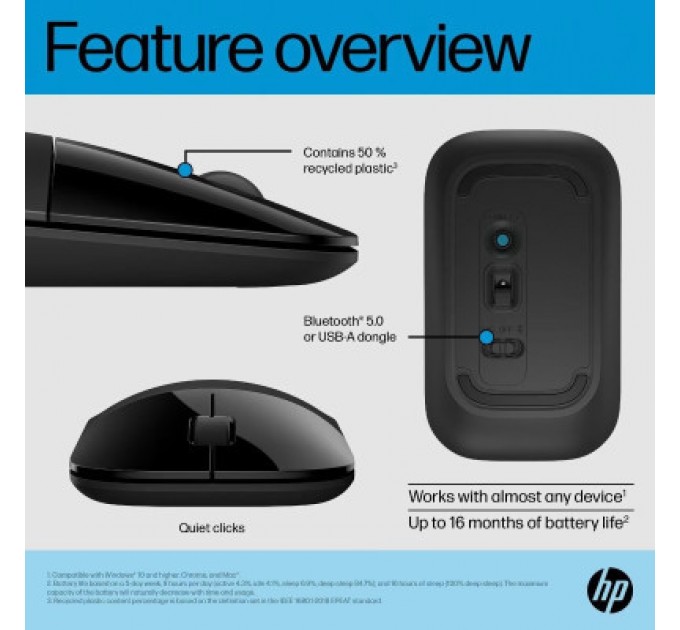 HP Мишка HP Z3700 Dual Wireless/Bluetooth Silver (758A9AA)