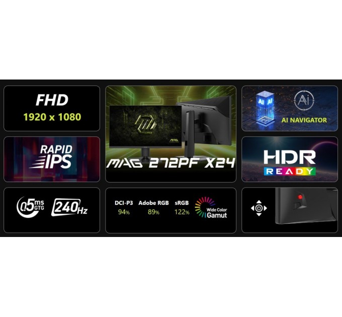 Монітор MSI 27" MAG 272PF X24 IPS Black 240Hz