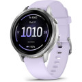 Garmin Смарт-годинник Garmin Venu 4 (41mm), Gray w/ Silver + Periwinkle, GPS смарт-годинник (010-03013-01)