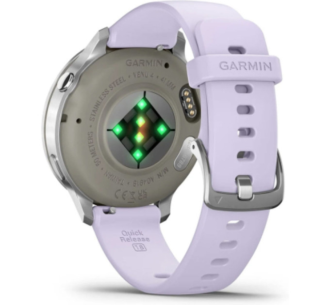 Garmin Смарт-годинник Garmin Venu 4 (41mm), Gray w/ Silver + Periwinkle, GPS смарт-годинник (010-03013-01)