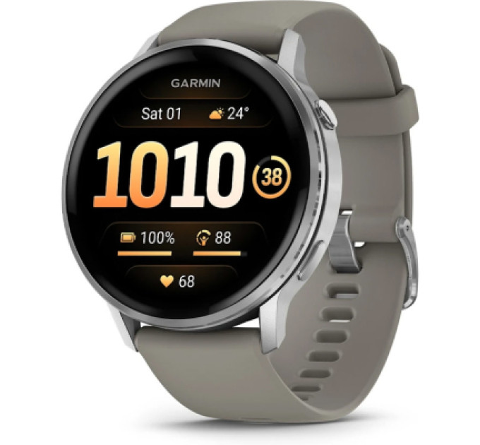 Garmin Смарт-годинник Garmin Venu 4 (45mm), Black w/ Silver + Gray, GPS смарт-годинник (010-03014-01)