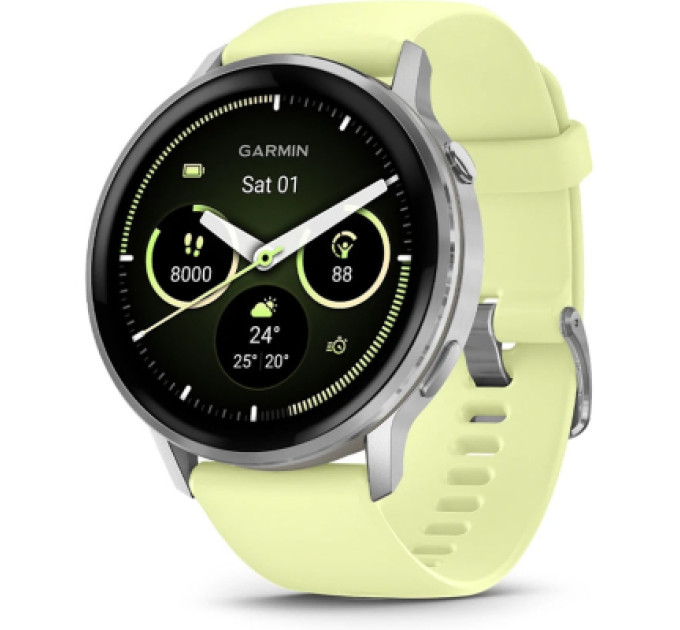 Garmin Смарт-годинник Garmin Venu 4 (45mm), Gray w/ Silver + Citron, GPS смарт-годинник (010-03014-02)