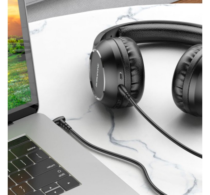 Кабель мультимедійний 3.5mm M to 3.5mm M 2.0m BL10 black BOROFONE (6974443382181)