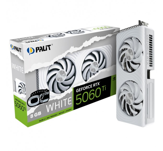 Відеокарта GF RTX 5060 Ti  8GB GDDR7 White OC Palit (NE7506TU19P1-GB2062M)