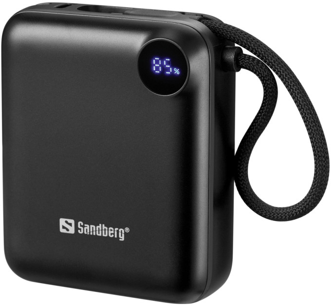 Sandberg Батарея універсальна Sandberg 10000mAh PD/3.1/20W, QC/3.0, USB-C In/Out, with 2 cables USB-C (421-26)