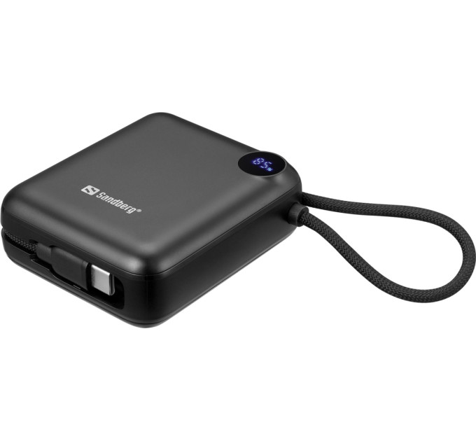 Sandberg Батарея універсальна Sandberg 10000mAh PD/3.1/20W, QC/3.0, USB-C In/Out, with 2 cables USB-C (421-26)