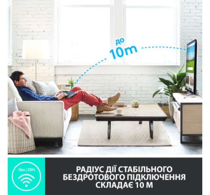 Logitech Клавіатура Logitech K400 Plus Touch Wireless UA Black (920-007145)