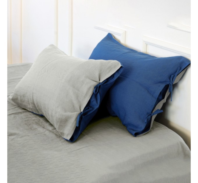 Наволочка MirSon Льон Natural Linen 50х50 Aquamarine (2200005372135)