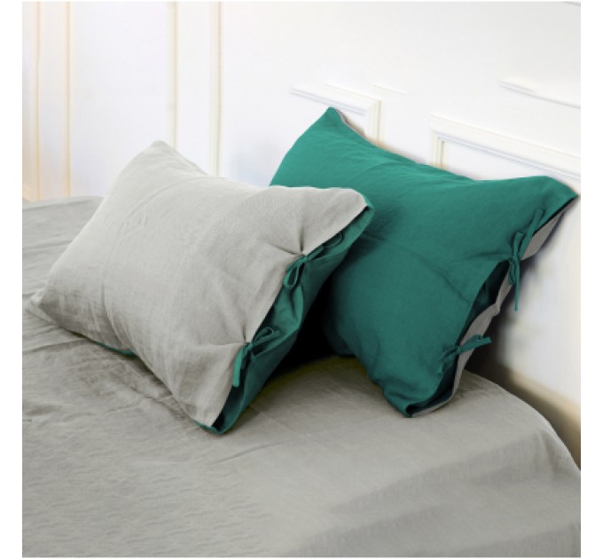 Наволочка MirSon Льон Natural Linen 50х50 Green meadow (2200005372128)