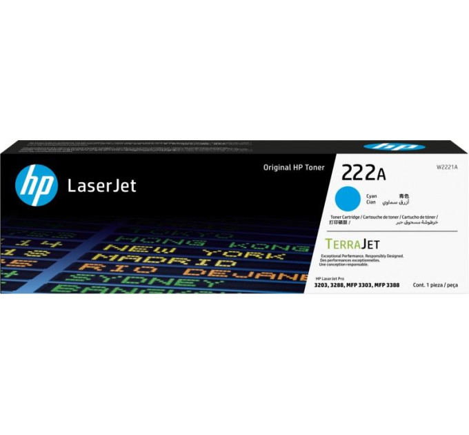HP Картридж HP 222A CLJ Pro 3203/3303 Cyan (W2221A)