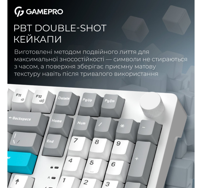 GamePro Клавіатура бездротова GamePro Asgard Drakkar Keychron Super Red Switch White (MK305WH)