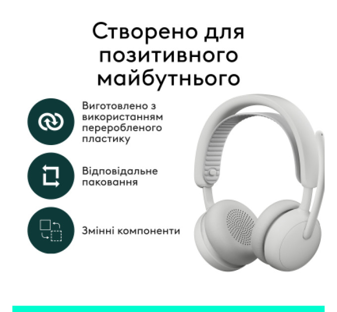 Logitech Навушники Logitech Zone Wireless 2 ES Off-White (981-001508)