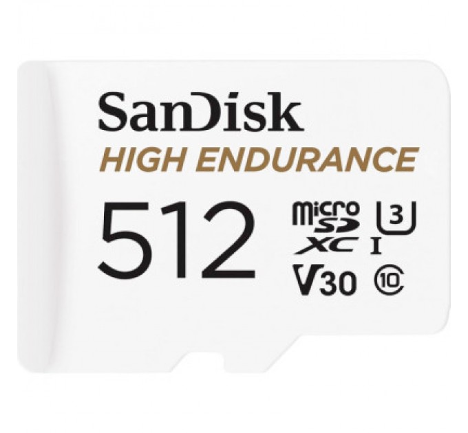 Карта пам'яті SanDisk 512GB microSDXC High Endurance UHS-I U3 V30 + SD adapter (SDSQQNR-512G-GN6IA)