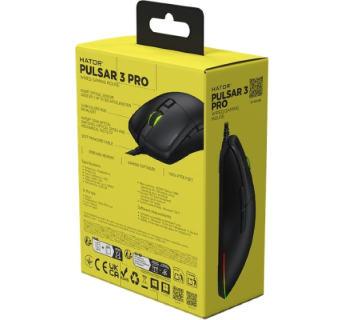 Hator Мишка Hator Pulsar 3 Pro USB Black (HTM620)