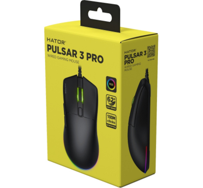 Hator Мишка Hator Pulsar 3 Pro USB Black (HTM620)