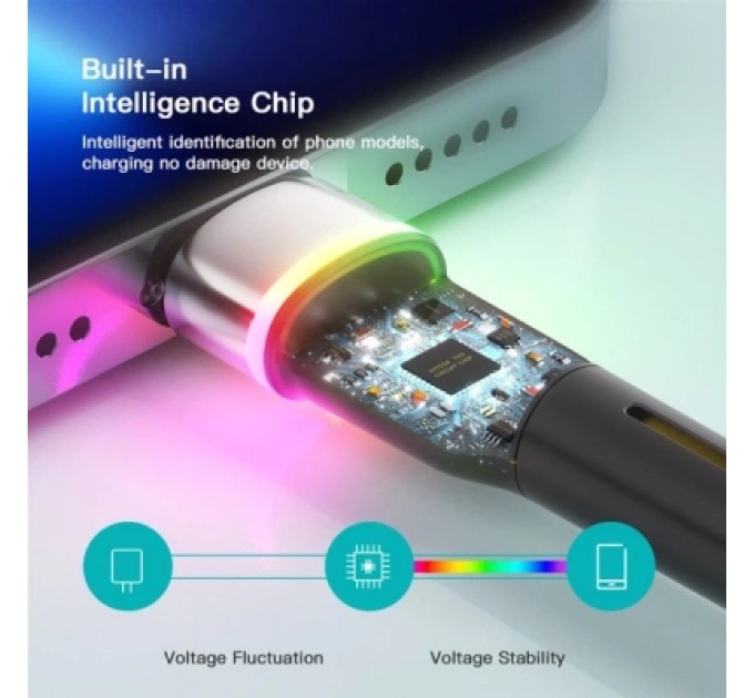 Дата кабель USB 2.0 AM to Lightning 1.0m 2.4A black Essager (EXCL-XCD01)