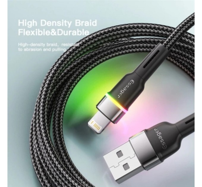 Дата кабель USB 2.0 AM to Lightning 1.0m 2.4A black Essager (EXCL-XCD01)
