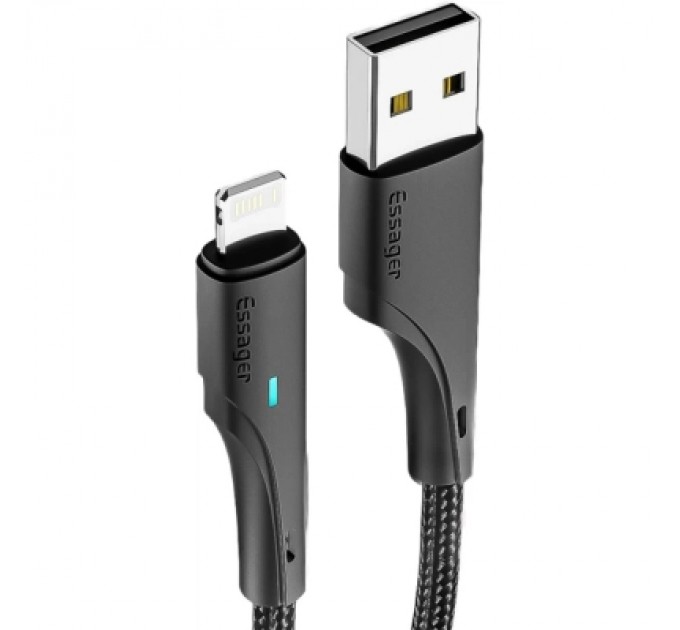 Дата кабель USB 2.0 AM to Micro 5P 1.0m 3A black Essager (EXCM-LS01)