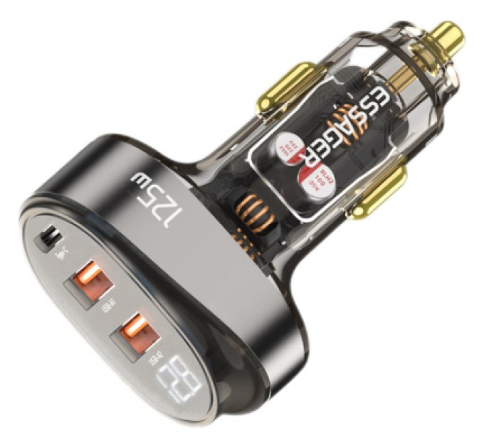 Зарядний пристрій Essager 2xUSB + 1xUSB-C 125W QC3.0/PD3.0 Display Car Charger (ECC2AC-FM12-Z)