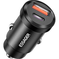 Зарядний пристрій Essager 1xUSB + 1xUSB-C 45W black (ECCAC45-TL01-Z)