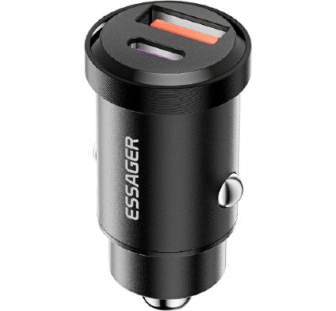Зарядний пристрій Essager 1xUSB + 1xUSB-C 45W black (ECCAC45-TL01-Z)