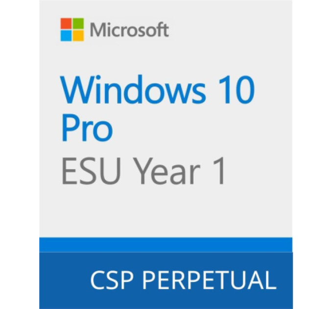 Microsoft Операційна система Microsoft Windows 10 ESU Year 1 (2025 - 2026) Extended Security Updates (ESU) (DG7GMGF0SSGZ_0004)