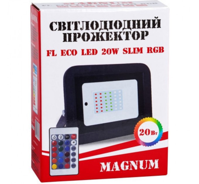 Прожектор MAGNUM FL ECO LED 20Вт slim_RGB IP65 (90018140)
