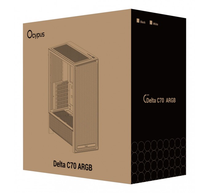 Корпус для комп'ютера ATX W/O PSU DELTA C70 WH ARGB (DELTA-C70-WHG400XX-GL) OCYPUS