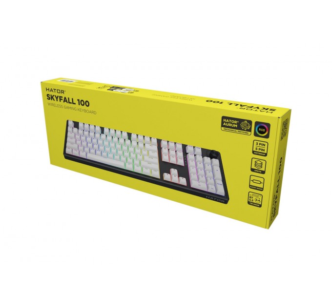 Клавіатура бездротова Hator Skyfall 100 Wireless Black-White (HTK3100UA)