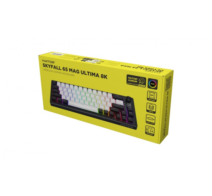 Клавіатура бездротова Hator Skyfall 65 MAG Ultima 8K Wireless Black/White (HTK3860UA)
