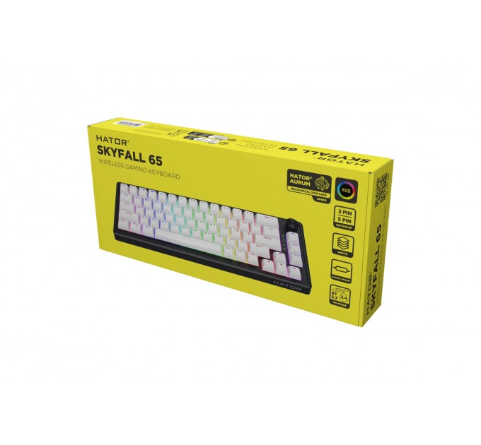 Клавіатура бездротова Hator Skyfall 65 Wireless Black-White (HTK3160UA)