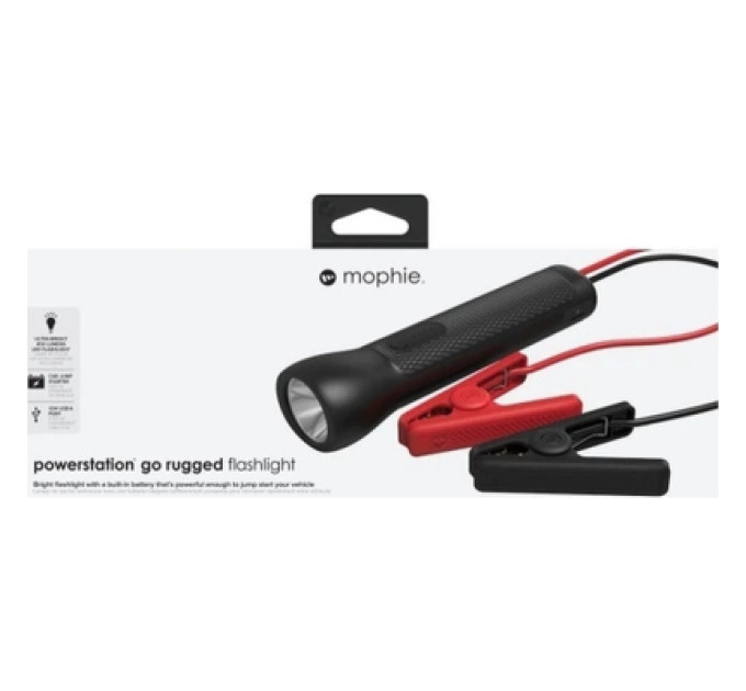 Mophie Пуско зарядний пристрій Mophie 9900mAh 2A, бустер 400A, вбудований ліхтарик 450lm, Black (53046)