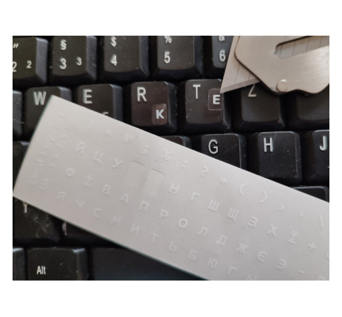 BestKey Наклейка на клавіатуру BestKey мініатюрна прозора, 56, білий (BKm3WhTr)