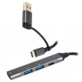 Концентратор USB Type-C/USB Maxxter 1xUSB-A 3.0, 2xUSB-A 2.0, 1xUSB-C Gray (HU3C-4P1CN-01)