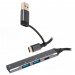 Концентратор USB Type-C/USB Maxxter 1xUSB-A 3.0, 2xUSB-A 2.0, 1xUSB-C Gray (HU3C-4P1CN-01)