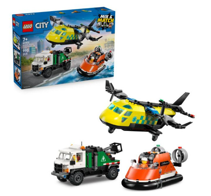 LEGO Конструктор LEGO City Ремікс літака, вантажівки та судна на повітряній подушці (60505-)