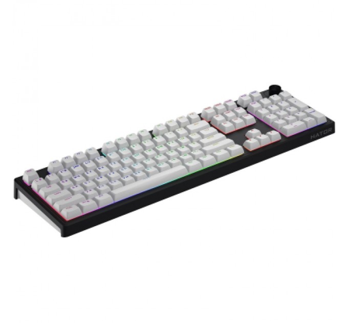 Клавіатура Hator Skyfall 100 Aurum Lemon RGB Wireless/Bluetooth/USB UA Black/White (HTK3100UA)