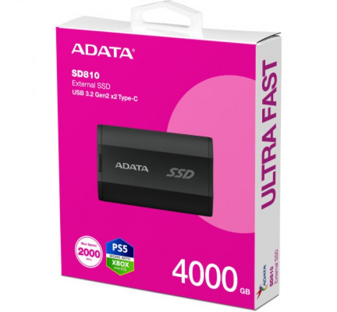 ADATA Накопичувач SSD USB 3.2 4TB ADATA (SD810-4000G-CBK)