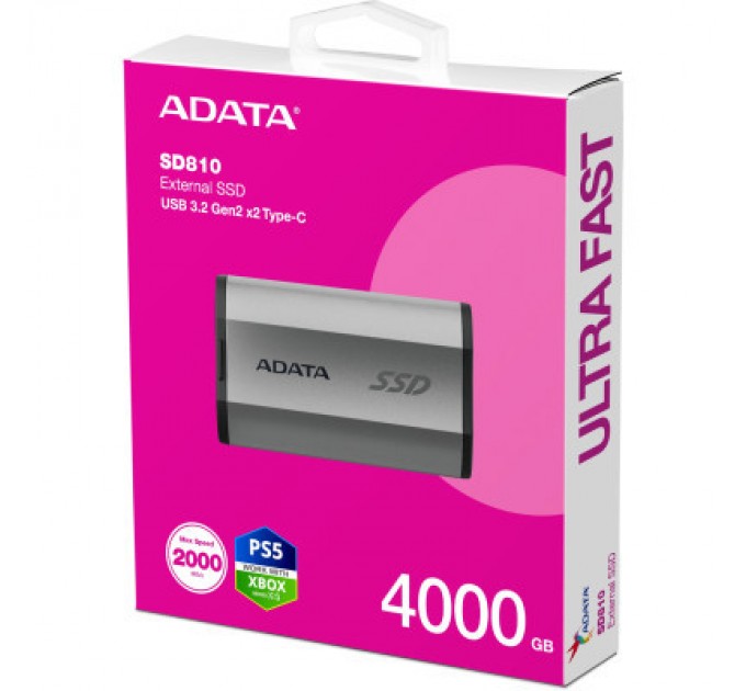 ADATA Накопичувач SSD USB 3.2 4TB ADATA (SD810-4000G-CSG)