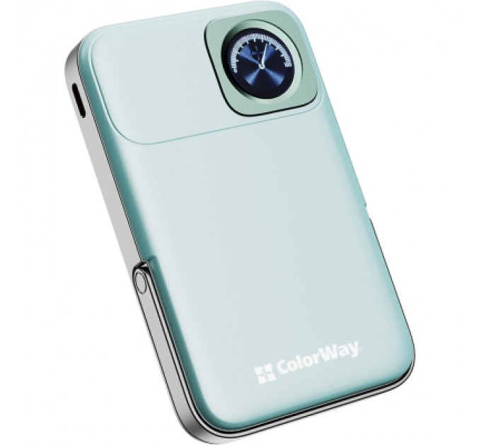 Батарея універсальна ColorWay 10 000 mAh PD/22.5W, 15W MagSafe & Watch Wireless Aquamarine (CW-PB100LPA2MT-WPDD)