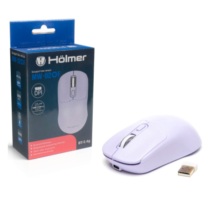 Hölmer Мишка Hölmer MW-02OF Wireless/Bluetooth Purple (MW-02OF)