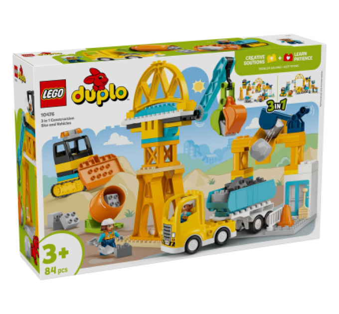 LEGO Конструктор LEGO DUPLO Town 3-в-1 Будівельний майданчик і техніка (10476)