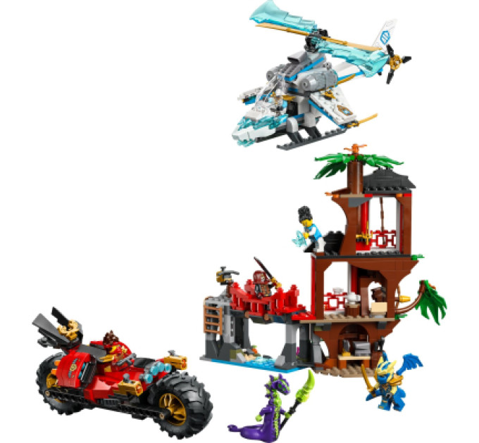LEGO Конструктор LEGO Ninjago Автомобільна битва ніндзя біля будинку на дереві (71857)
