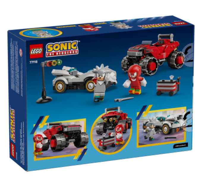 LEGO Конструктор LEGO Sonic Автомобіль Сільвера vs. монстр вантажівки Наклза (77118)