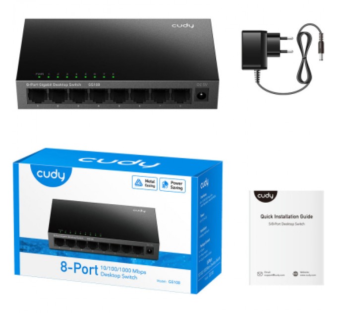 Комутатор мережевий Cudy GS108