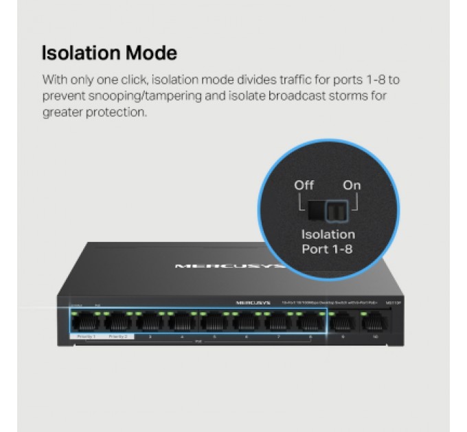 Комутатор мережевий Mercusys MS110P