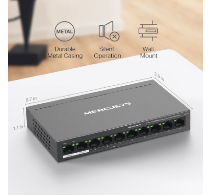Комутатор мережевий Mercusys MS110P