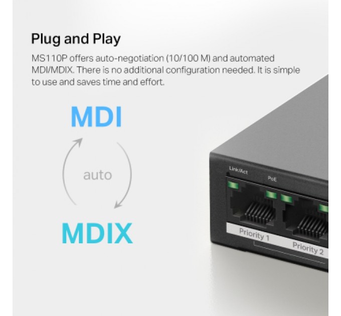 Комутатор мережевий Mercusys MS110P
