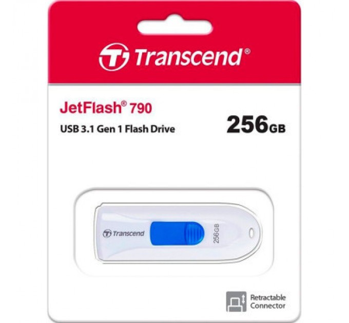 Transcend USB флеш накопичувач Transcend 256GB JetFlash 790 White USB 3.1 (TS256GJF790W)